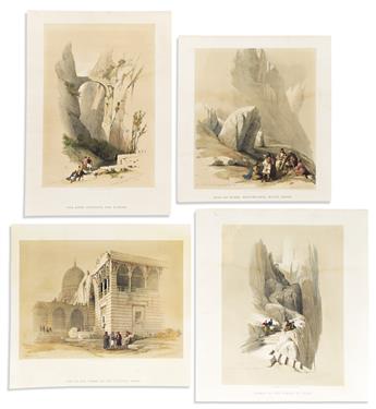 ROBERTS, DAVID. Group of 17 mostly hand-colored tinted lithographed plates from: